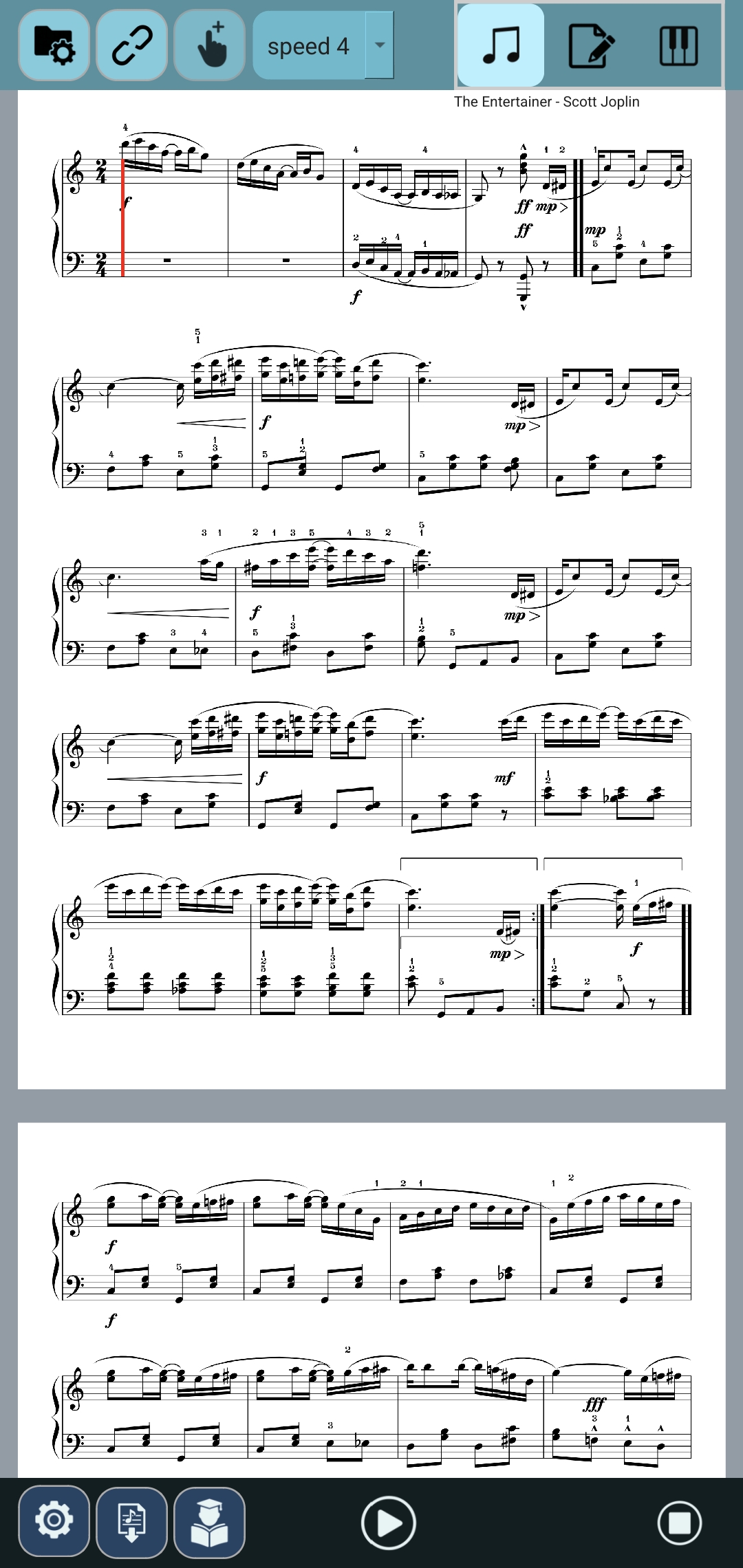 Music screen